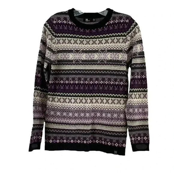 Neve Designs Women's Zoe Crewneck Nordic Sweater Size S 20% Merino Wool Pullover - Picture 2 of 6